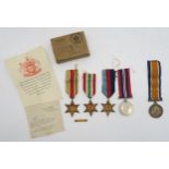 A WW2 medal group comprising War Medal, 1939-45 Star, Italy Star and Africa Star with 1st Army
