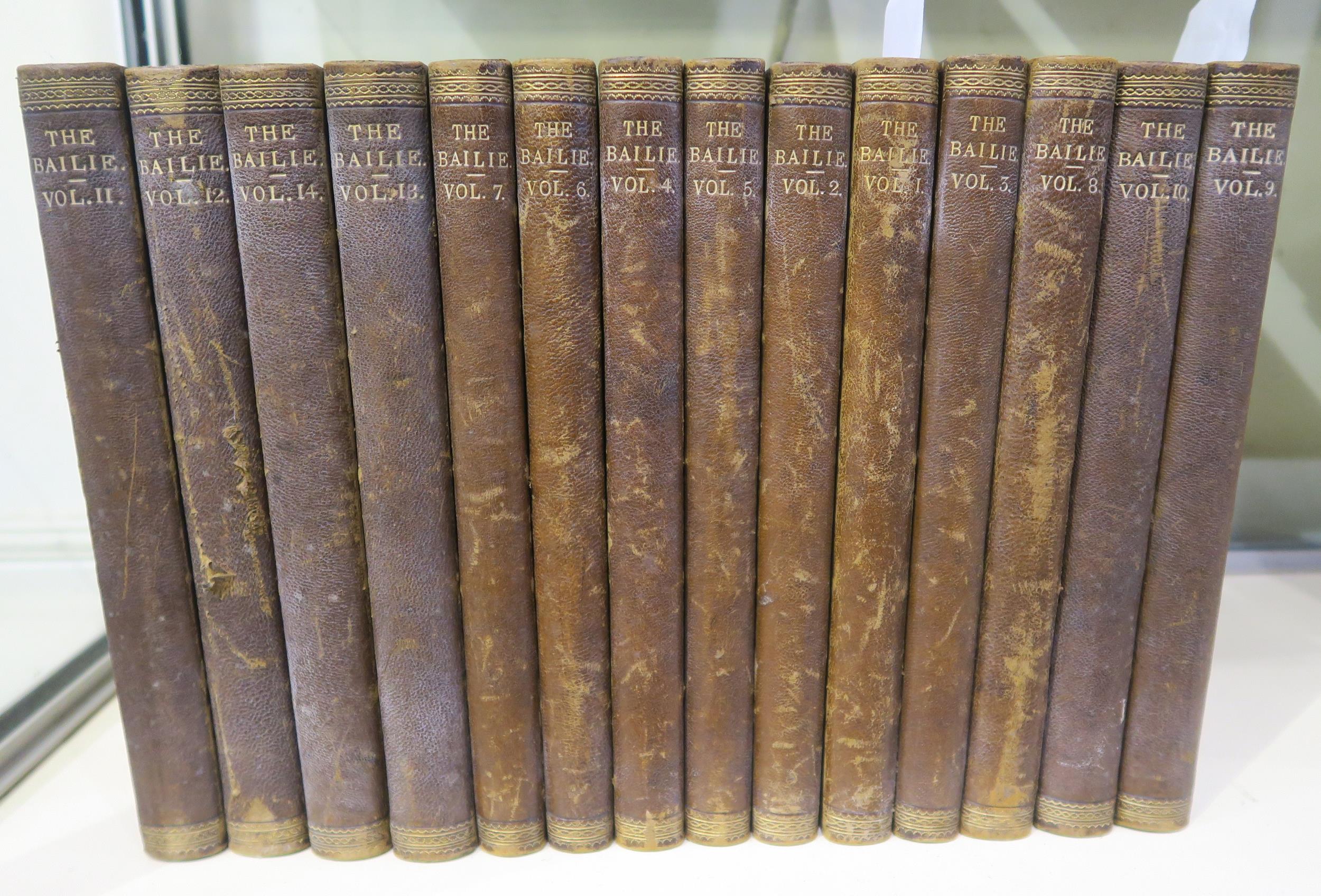 ANTIQUARIAN BOOKS Glasgow interest: The Bailie, 14-volume leather quarter-bound set of the Glasgow
