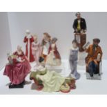 Ten Royal Doulton figures including The News Vendor and The Auctioneer Condition Report:Available