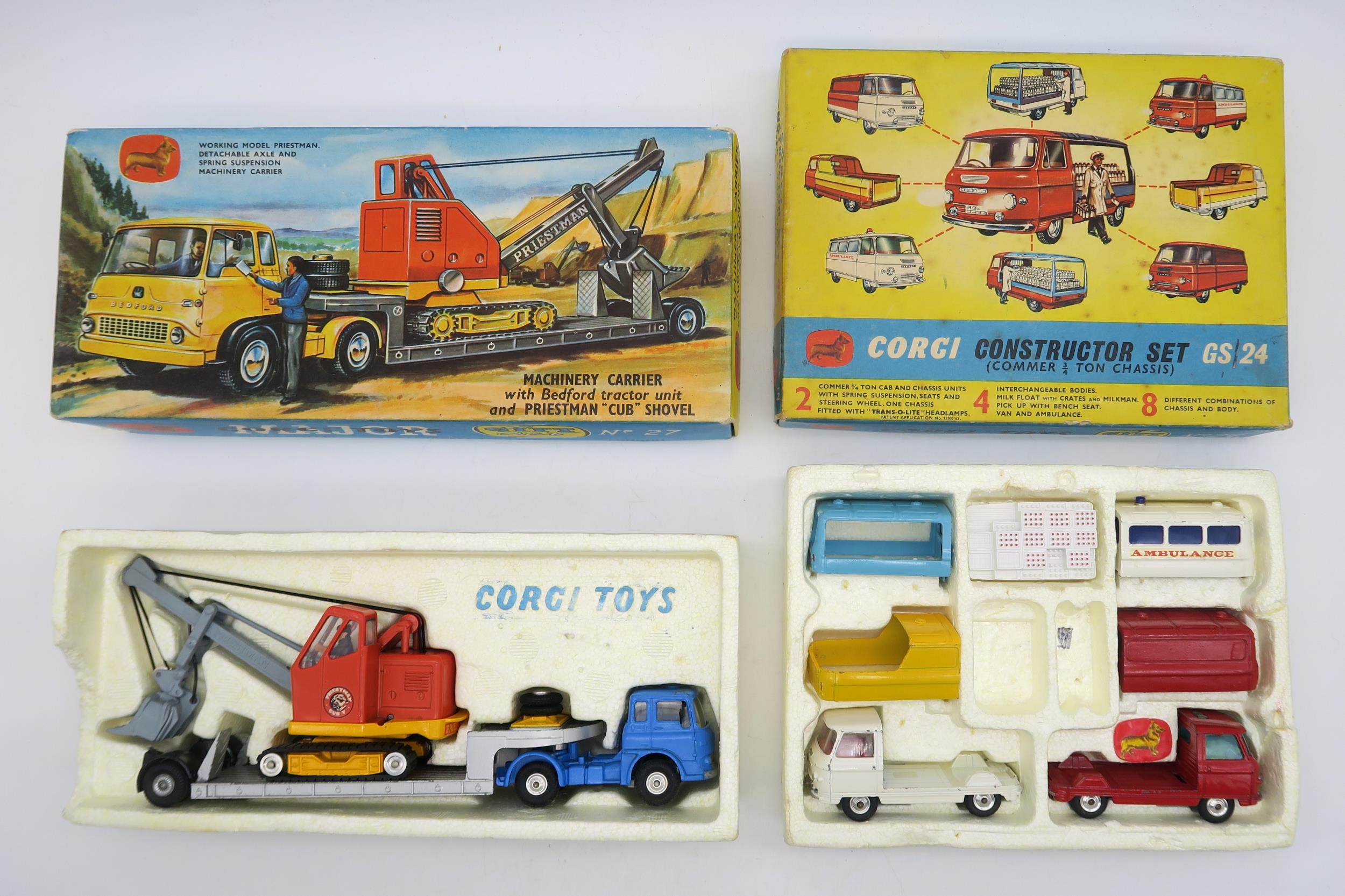 A boxed Corgi no. 27 Machinery Carrier with Bedford Tractor Unit and Priestman "Cub" Shovel; and a