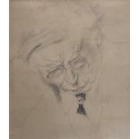 WILLIAM CROSBIE RSA RGI (1915-1999) PROF KOHL - OLD MAN'S BENT HEAD  Graphite, signed lower right,