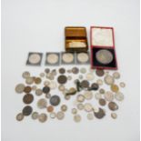 A Queen Victoria 1837-1897 medal together with diamond jubilee examples, various coins and tokens