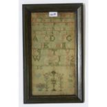 A framed Victorian needlework sampler, dated 1842, name indistinct Condition Report:Available upon