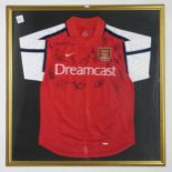 *WITHDRAWN* SPORTING MEMORABILIA A framed Arsenal 2000-02 home football shirt, with team