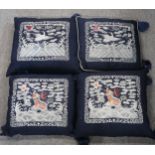 Four Chinese silk panel cushions Condition Report:Not available for this lot.