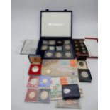 A Royal Mint 1950 proof coin set together with a Great Britain Silver Trade Dollar, Churchill