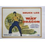 An original 1972 UK cinema poster for The Way of the Dragon starring Bruce Lee, professionally