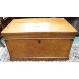 A Victorian pine blanket chest with fitted hinged top Condition Report:Available upon request