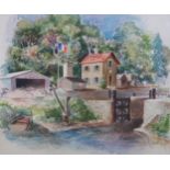 WILLIAM CROSBIE RSA RGI (1915-1999) FRENCH CANAL  Watercolour, signed lower right, 39 x 48cm