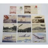 Four albums of aviation postcards, including a 1911 "First United Kingdom Aerial Post" cover