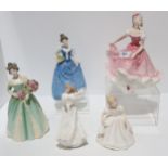 Five assorted Royal Doulton figures Condition Report:Available upon request