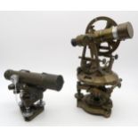 Two brass surveyors' theodolites, the larger by A. G. Thornton of Manchester (no. 1207), the smaller