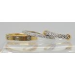 Three diamond band rings, an 18ct white gold diamond eternity ring set with estimated approx 0.20cts