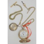 A continental silver Turkish pocket watch stamped 800, the mechanism stamped Billodes, together with