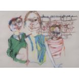 SCOTTISH SCHOOL  THREE CHILDREN  Pastel on paper, 30 x 42cm Condition Report:Available upon request