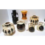 A collection of continental pottery vases, some with lustre finish Condition Report:Available upon