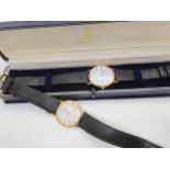 A 9ct gold gents Hamilton & Inches watch, weight including strap and quartz mechanism 22.7gms,