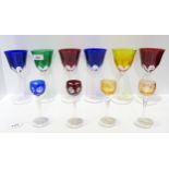 Six Walsh fruiting vine flashed and cut drinking glasses, together with an assortment of other