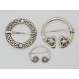 Two Alexander Ritchie silver brooches both stamped A.R, Iona ICA, Birmingham hallmarks on both for