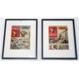 Two framed Eagle magazine covers featuring Dan Dare (Vol 8 No. 9 and Vol. 10 No. 26) (2) Condition