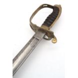 An 1845 pattern infantry officer's sword, the guard halved for wall hanging, in a likely