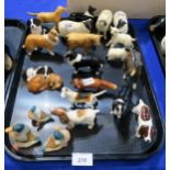 A collection of Beswick figures including sheep, dogs, a highland calf etc Condition Report: