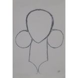 DONALD BAIN (SCOTTISH 1904-1979) ABSTRACTED FIGURE Graphite on paper, signed lower right, 20 x
