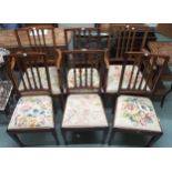 A lot of six Victorian mahogany tapestry seated dining chairs (6) Condition Report:Available upon