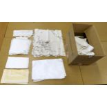 A quantity of table linen including damask and embroidered Condition Report:Not available for this