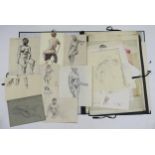 WILLIAM CROSBIE RSA RGI (1915-1999) A QUANTITY OF LIFE DRAWINGS  To include charcoal, ink,