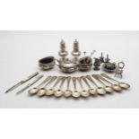 A collection of silver including a matched set of silver Edward III coronation spoons, three by G