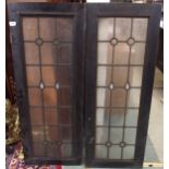 A lot of two leaded stained glass panels, 116cm high x 45cm wide (2) Condition Report:Available upon