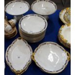 A Bernardaud & Co, Limoges dessert service comprising two tazzas, eleven plates, two round dishes