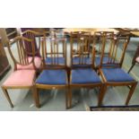 A set of six Victorian mahogany dining chair and a pair of Victorian mahogany shield back dining