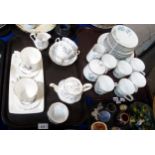 Two Royal Vale mugs, coasters and tray, Royal Albert Silver Maple tea for one, and a Japanese teaset