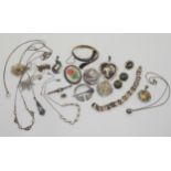 A collection of silver and costume jewellery to include a Robert Allison Vikings brooch, Neiger