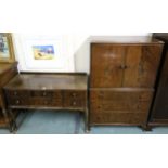 A 20th century mahogany Beithcraft tallboy with pair of cabinet doors over three drawers, 133cm high
