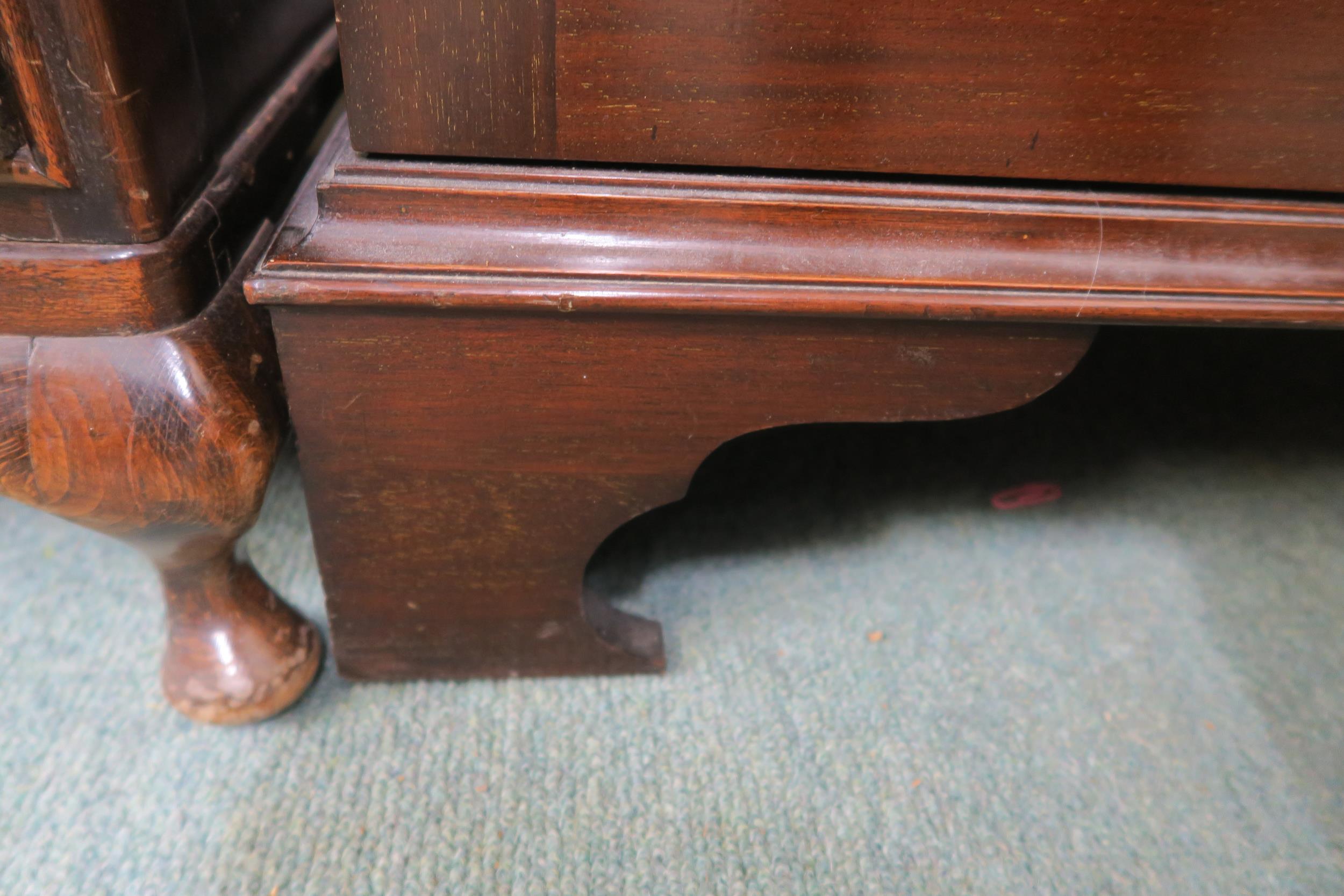 A 20th century mahogany wardrobe with moulded cornice over pair of panel doors on bracket base, - Image 6 of 6