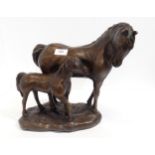 A bronzed figure of a horse and foal Condition Report:Available upon request