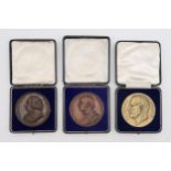 Three cased academic medals: A Gulielmus (William) Cullen Medal by N. MacPhail Sc., engraved to