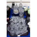 Assorted cut glass and crystal including drinking glasses, decanters, vases etc Condition Report:Not