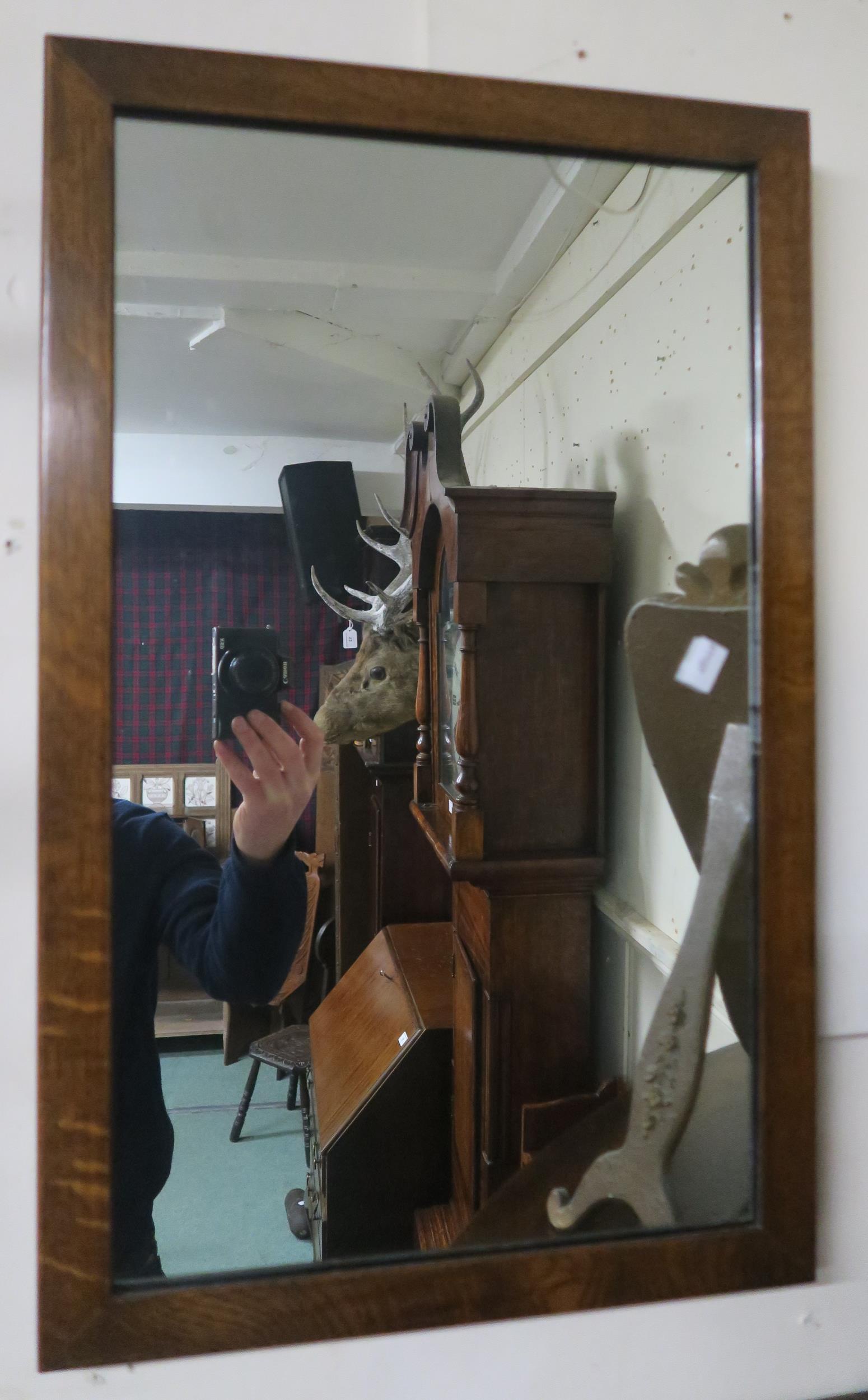 A 20th century oak spinning chair, a 20th century rococo style mirror and an oak framed wall - Image 5 of 8