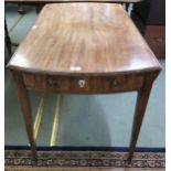 A Victorian mahogany single drawer Pembroke table on square tapering supports, 73cm high x 62cm (