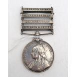 A Queen's South Africa Medal with four clasps (Driefontein, Johannesburg, Paardeberg and Relief of