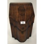 A 19th century mahogany veneered knife box, 36cm high x 23cm wide x 25cm deep Condition Report: