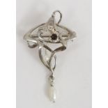 A silver 'Art Nouveau' influenced pendant brooch, made by one of Scotland's iconic Jewellers, Ortak.