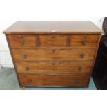 A 20th century oak three over three chest of drawers, 97cm high x 112cm wide x 52cm deep Condition