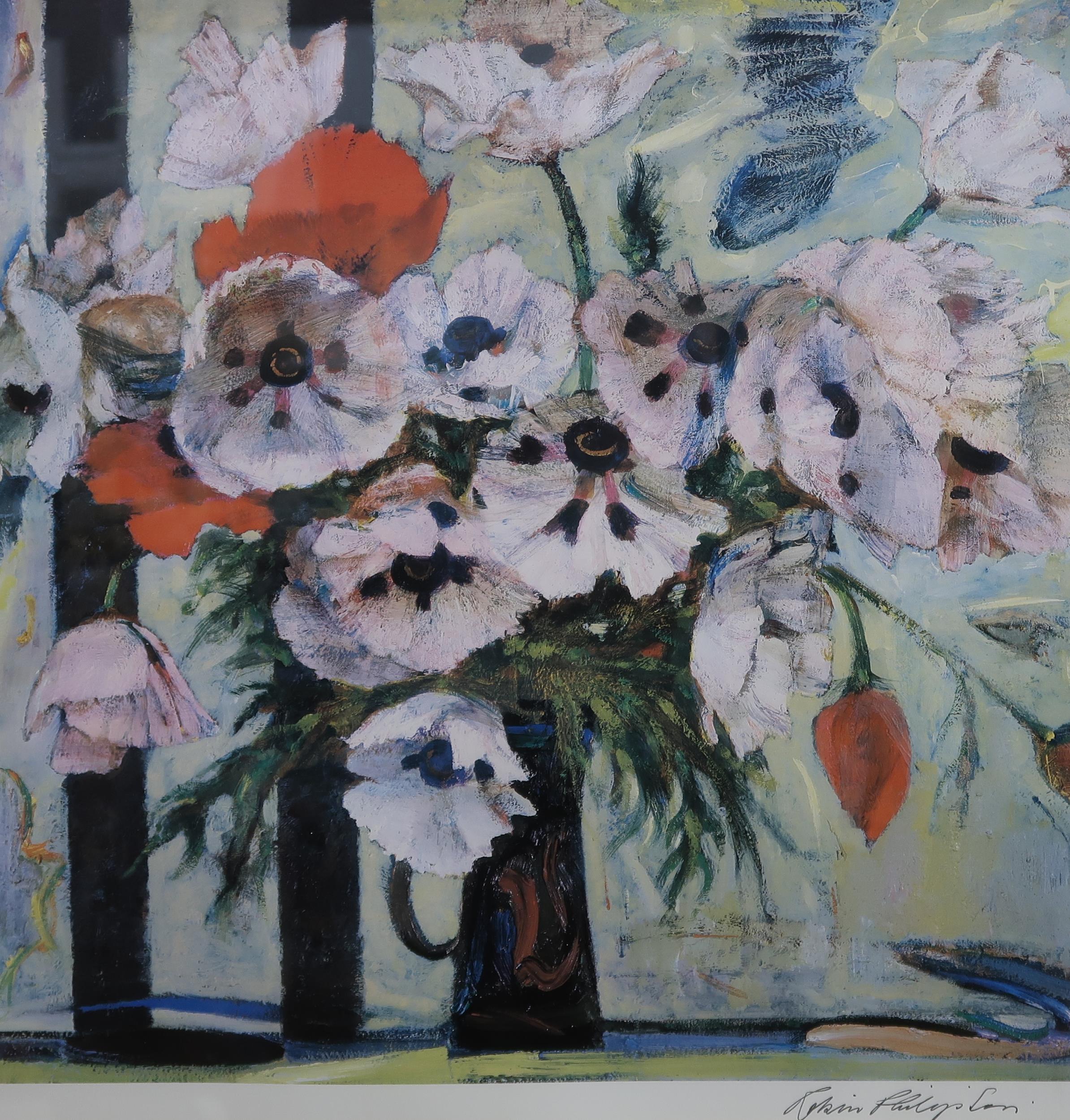 ROBIN PHILIPSON (1916-1992) PINK POPPIES  Print multiple, signed lower right, 42 x 42cm  Together