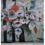 ROBIN PHILIPSON (1916-1992) PINK POPPIES  Print multiple, signed lower right, 42 x 42cm  Together
