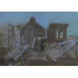 ERNEST BURNETT HOOD (SCOTTISH 1932-1988) ROOFTOPS AT DUSK  Pastel, signed lower right, 17 x 24cm